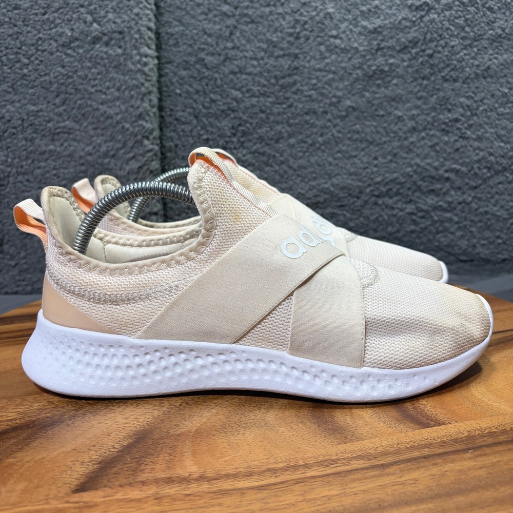Adidas Puremotion Adapt Womens 9.5 Wonder White Halo Amber Slip On Shoes H02010